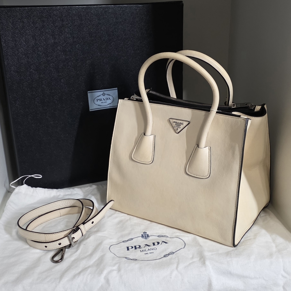 Prada Beige Leather Satchel